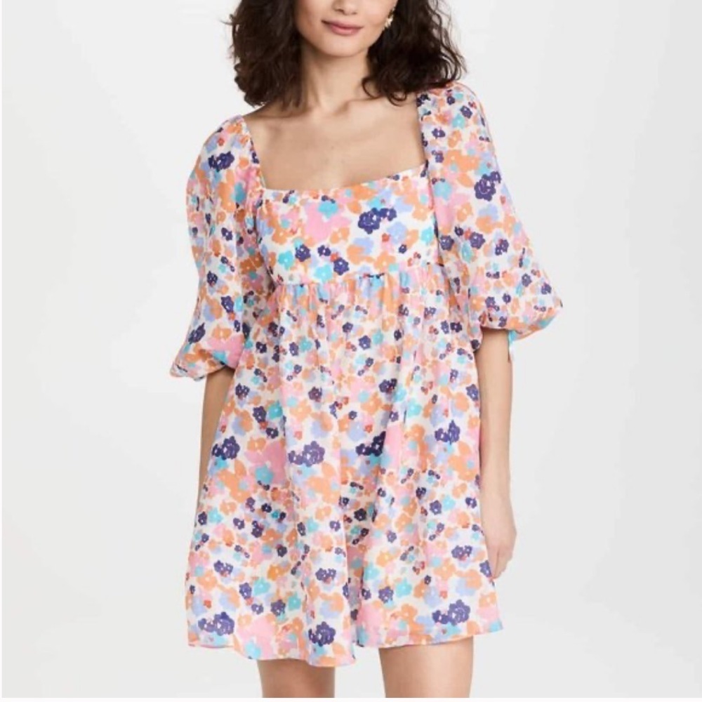 Amanda Uprichard Darling babydoll dress with multicolor floral Retails for $235.